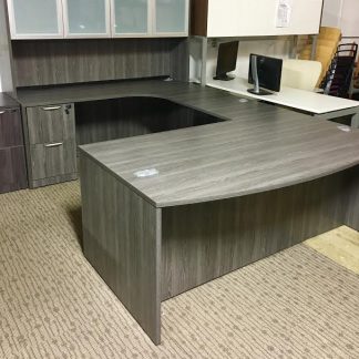 Newport Gray U Unit with Hutch