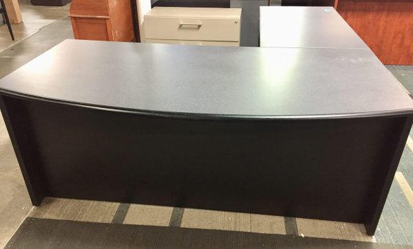 Black Bowfront L Desk - Image 2