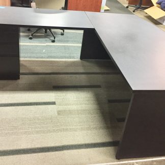 Black Bowfront L Desk