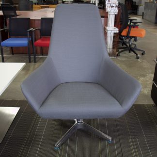 High back Gray fabric chair