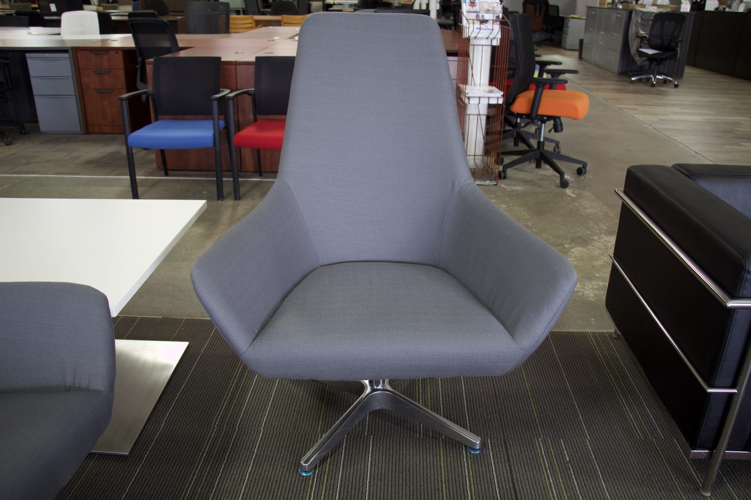 High back Gray fabric chair (2) MP Michalsen Office Furniture