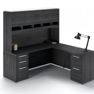 L Shaped Desk with Hutch