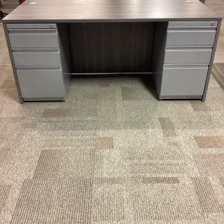 Desk Shell w/Metal Pedestals(Option SM2)