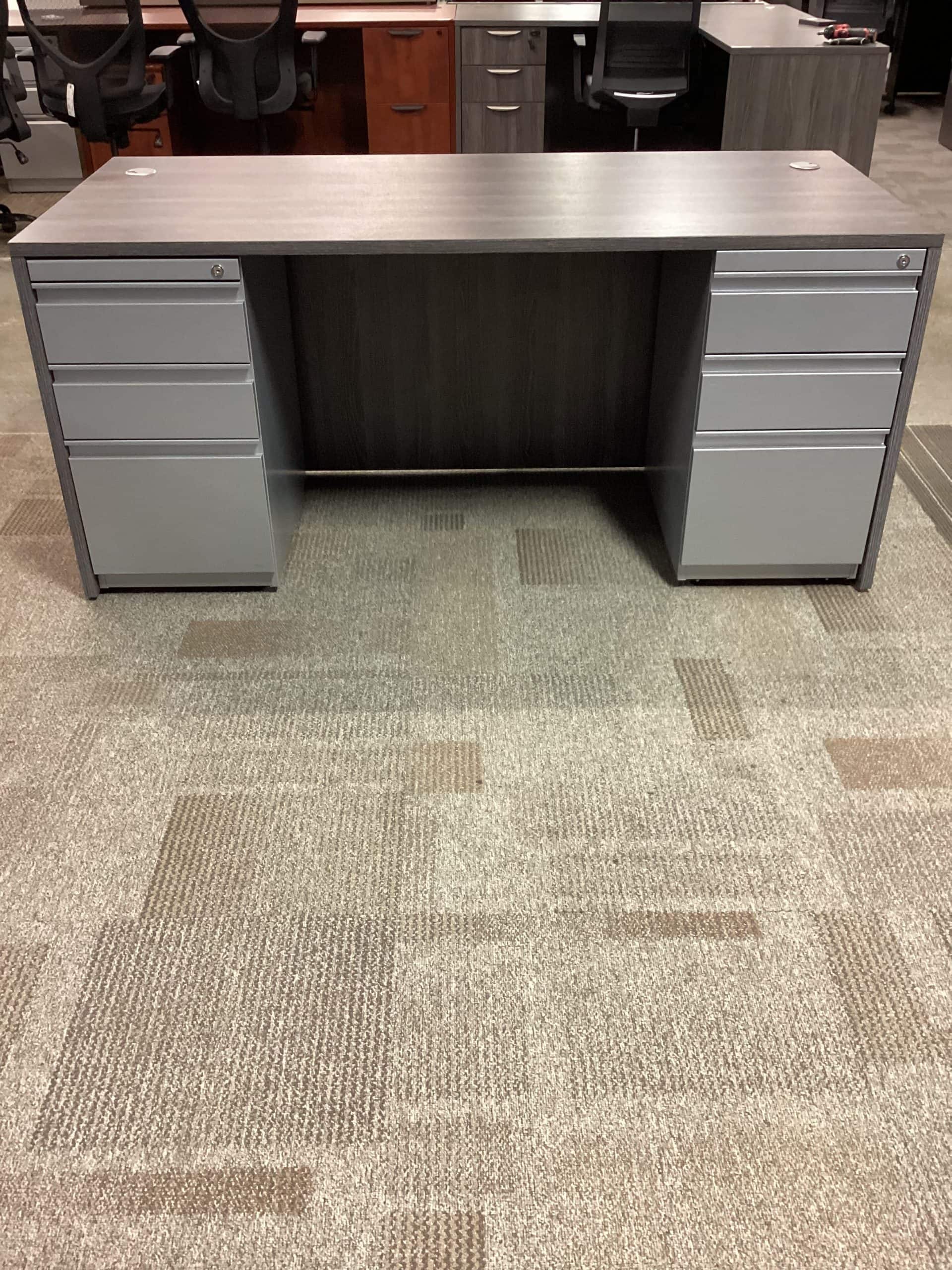 Desk Shell w/Metal Pedestals(Option SM2) Michalsen Office Furniture